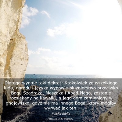 Picture 03 - Daniela 3:29 POLUBG - Dlatego wydaję taki dekret: Ktokolwiek ze - Bible Verse Picture