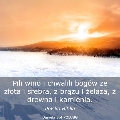 Picture 03 - Daniela 5:4 POLUBG - Pili wino i chwalili bogów ze złota i srebra, z - Bible Verse Picture