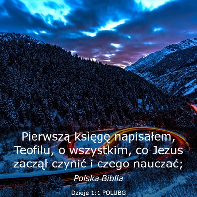 Picture 03 - Dzieje 1:1 POLUBG - Pierwszą księgę napisałem, Teofilu, o - Bible Verse Picture