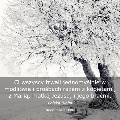Picture 03 - Dzieje 1:14 POLUBG - Ci wszyscy trwali jednomyślnie w modlitwie i - Bible Verse Picture
