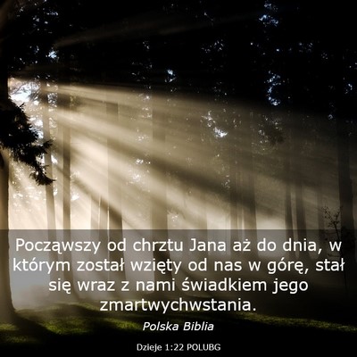 Picture 03 - Dzieje 1:22 POLUBG - Począwszy od chrztu Jana aż do dnia, w którym - Bible Verse Picture