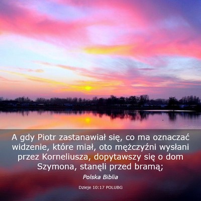 Picture 03 - Dzieje 10:17 POLUBG - A gdy Piotr zastanawiał się, co ma oznaczać - Bible Verse Picture