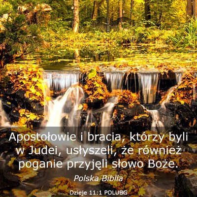 Picture 03 - Dzieje 11:1 POLUBG - Apostołowie i bracia, którzy byli w Judei, - Bible Verse Picture