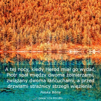 Picture 03 - Dzieje 12:6 POLUBG - A tej nocy, kiedy Herod miał go wydać, Piotr - Bible Verse Picture