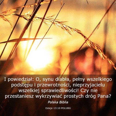 Picture 03 - Dzieje 13:10 POLUBG - I powiedział: O, synu diabła, pełny wszelkiego - Bible Verse Picture