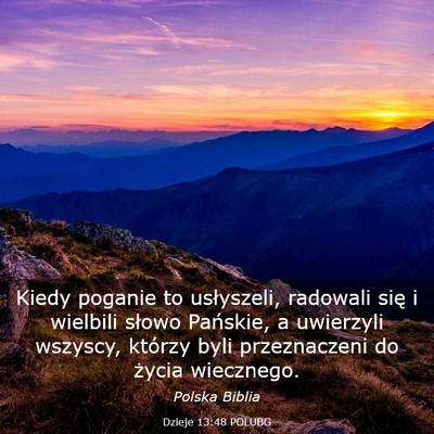 Picture 03 - Dzieje 13:48 POLUBG - Kiedy poganie to usłyszeli, radowali się i - Bible Verse Picture
