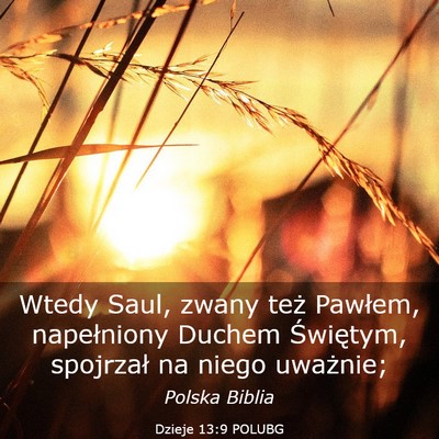 Picture 03 - Dzieje 13:9 POLUBG - Wtedy Saul, zwany też Pawłem, napełniony - Bible Verse Picture