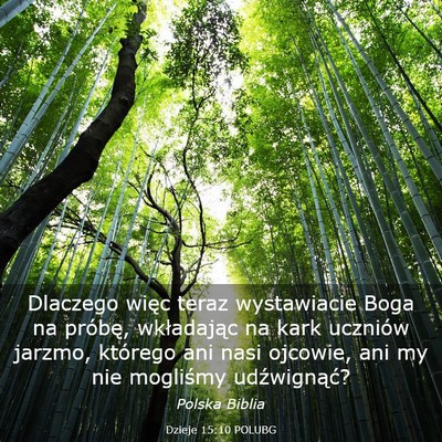 Picture 03 - Dzieje 15:10 POLUBG - Dlaczego więc teraz wystawiacie Boga na próbę, - Bible Verse Picture