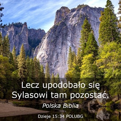 Picture 03 - Dzieje 15:34 POLUBG - Lecz upodobało się Sylasowi tam - Bible Verse Picture