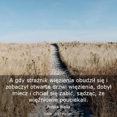 Picture 03 - Dzieje 16:27 POLUBG - A gdy strażnik więzienia obudził się i - Bible Verse Picture
