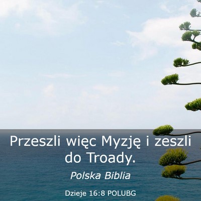 Picture 03 - Dzieje 16:8 POLUBG - Przeszli więc Myzję i zeszli do - Bible Verse Picture