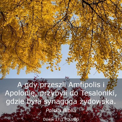 Picture 03 - Dzieje 17:1 POLUBG - A gdy przeszli Amfipolis i Apolonię, przybyli do - Bible Verse Picture