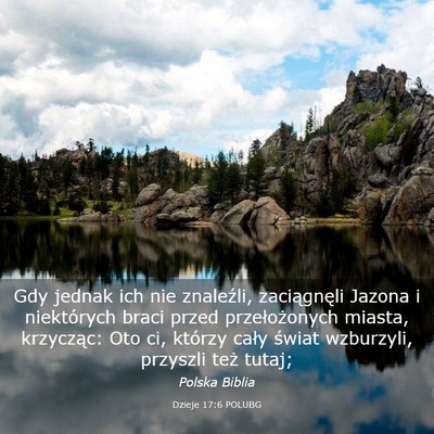 Picture 03 - Dzieje 17:6 POLUBG - Gdy jednak ich nie znaleźli, zaciągnęli Jazona - Bible Verse Picture