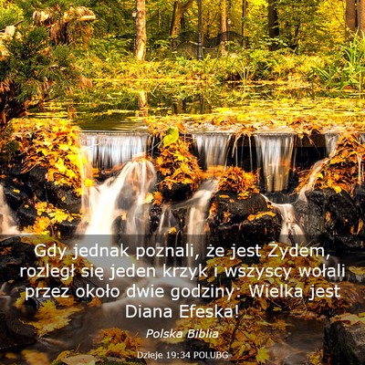 Picture 03 - Dzieje 19:34 POLUBG - Gdy jednak poznali, że jest Żydem, rozległ - Bible Verse Picture