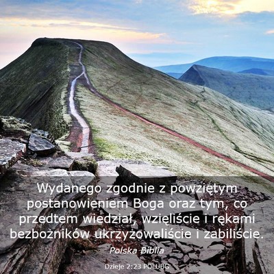 Picture 03 - Dzieje 2:23 POLUBG - Wydanego zgodnie z powziętym postanowieniem Boga - Bible Verse Picture