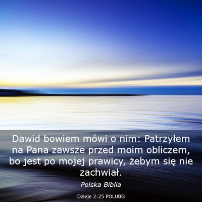 Picture 03 - Dzieje 2:25 POLUBG - Dawid bowiem mówi o nim: Patrzyłem na Pana - Bible Verse Picture