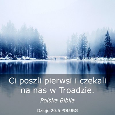 Picture 03 - Dzieje 20:5 POLUBG - Ci poszli pierwsi i czekali na nas w - Bible Verse Picture