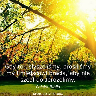 Picture 03 - Dzieje 21:12 POLUBG - Gdy to usłyszeliśmy, prosiliśmy my i miejscowi - Bible Verse Picture