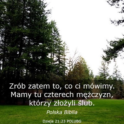 Picture 03 - Dzieje 21:23 POLUBG - Zrób zatem to, co ci mówimy. Mamy tu czterech - Bible Verse Picture