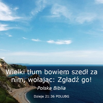 Picture 03 - Dzieje 21:36 POLUBG - Wielki tłum bowiem szedł za nim, wołając: - Bible Verse Picture