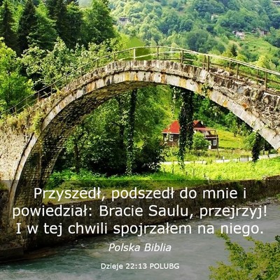 Picture 03 - Dzieje 22:13 POLUBG - Przyszedł, podszedł do mnie i powiedział: - Bible Verse Picture