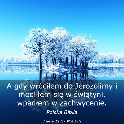Picture 03 - Dzieje 22:17 POLUBG - A gdy wróciłem do Jerozolimy i modliłem się w - Bible Verse Picture