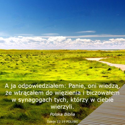 Picture 03 - Dzieje 22:19 POLUBG - A ja odpowiedziałem: Panie, oni wiedzą, że - Bible Verse Picture