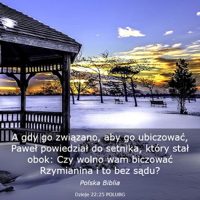 Picture 03 - Dzieje 22:25 POLUBG - A gdy go związano, aby go ubiczować, Paweł - Bible Verse Picture