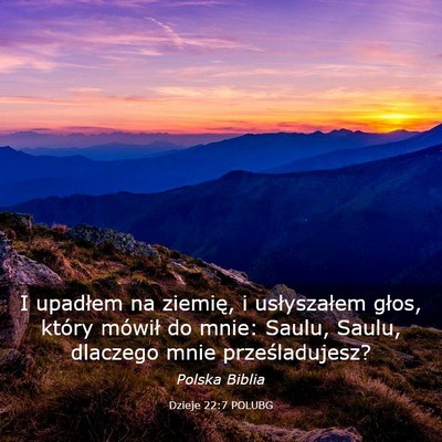Picture 03 - Dzieje 22:7 POLUBG - I upadłem na ziemię, i usłyszałem głos, - Bible Verse Picture