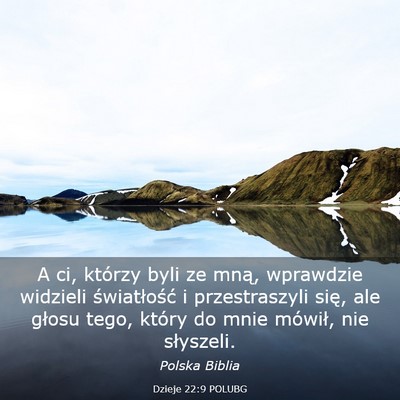 Picture 03 - Dzieje 22:9 POLUBG - A ci, którzy byli ze mną, wprawdzie widzieli - Bible Verse Picture