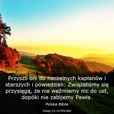 Picture 03 - Dzieje 23:14 POLUBG - Przyszli oni do naczelnych kapłanów i starszych - Bible Verse Picture