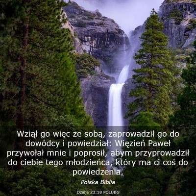 Picture 03 - Dzieje 23:18 POLUBG - Wziął go więc ze sobą, zaprowadził go do - Bible Verse Picture