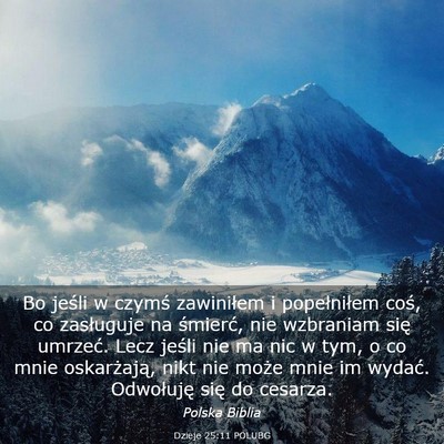 Picture 03 - Dzieje 25:11 POLUBG - Bo jeśli w czymś zawiniłem i popełniłem - Bible Verse Picture