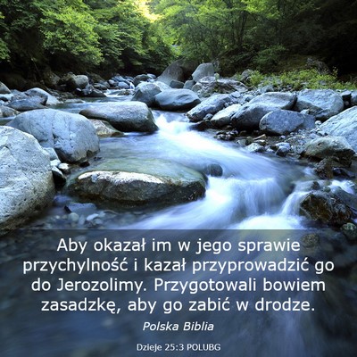 Picture 03 - Dzieje 25:3 POLUBG - Aby okazał im w jego sprawie przychylność i - Bible Verse Picture