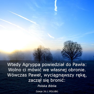 Picture 03 - Dzieje 26:1 POLUBG - Wtedy Agryppa powiedział do Pawła: Wolno ci - Bible Verse Picture
