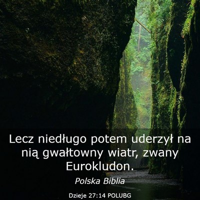 Picture 03 - Dzieje 27:14 POLUBG - Lecz niedługo potem uderzył na nią gwałtowny - Bible Verse Picture