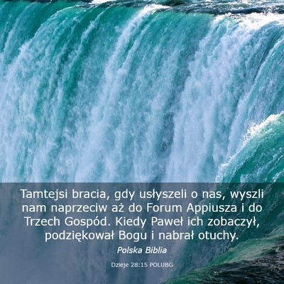 Picture 03 - Dzieje 28:15 POLUBG - Tamtejsi bracia, gdy usłyszeli o nas, wyszli nam - Bible Verse Picture
