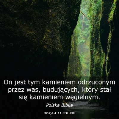 Picture 03 - Dzieje 4:11 POLUBG - On jest tym kamieniem odrzuconym przez was, - Bible Verse Picture