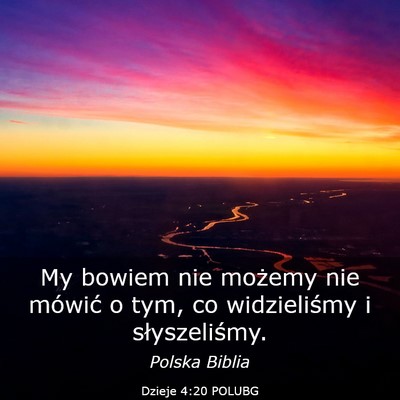 Picture 03 - Dzieje 4:20 POLUBG - My bowiem nie możemy nie mówić o tym, co - Bible Verse Picture