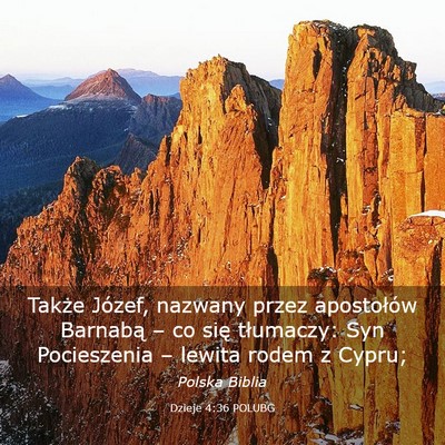 Picture 03 - Dzieje 4:36 POLUBG - Także Józef, nazwany przez apostołów Barnabą - Bible Verse Picture