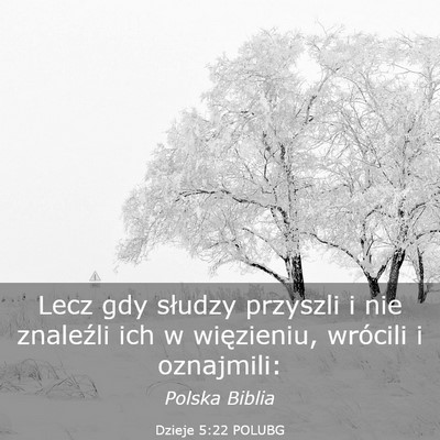 Picture 03 - Dzieje 5:22 POLUBG - Lecz gdy słudzy przyszli i nie znaleźli ich w - Bible Verse Picture