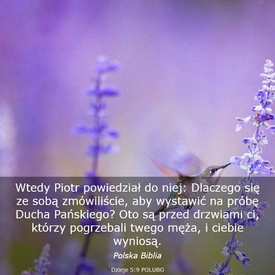 Picture 03 - Dzieje 5:9 POLUBG - Wtedy Piotr powiedział do niej: Dlaczego się ze - Bible Verse Picture