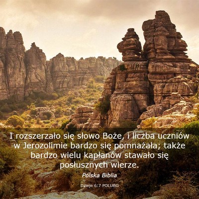 Picture 03 - Dzieje 6:7 POLUBG - I rozszerzało się słowo Boże, i liczba - Bible Verse Picture