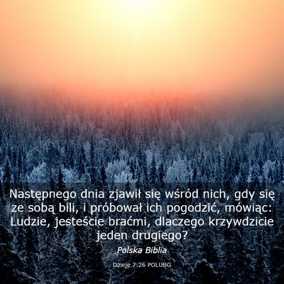 Picture 03 - Dzieje 7:26 POLUBG - Następnego dnia zjawił się wśród nich, gdy - Bible Verse Picture