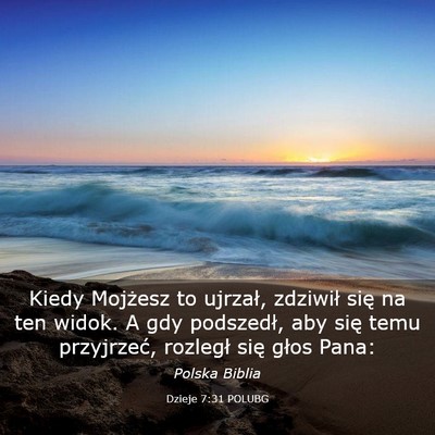 Picture 03 - Dzieje 7:31 POLUBG - Kiedy Mojżesz to ujrzał, zdziwił się na ten - Bible Verse Picture