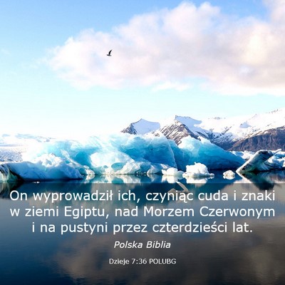 Picture 03 - Dzieje 7:36 POLUBG - On wyprowadził ich, czyniąc cuda i znaki w - Bible Verse Picture
