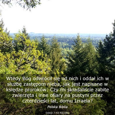Picture 03 - Dzieje 7:42 POLUBG - Wtedy Bóg odwrócił się od nich i oddał ich w - Bible Verse Picture