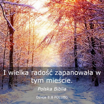 Picture 03 - Dzieje 8:8 POLUBG - I wielka radość zapanowała w tym - Bible Verse Picture