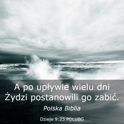 Picture 03 - Dzieje 9:23 POLUBG - A po upływie wielu dni Żydzi postanowili go - Bible Verse Picture