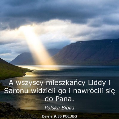 Picture 03 - Dzieje 9:35 POLUBG - A wszyscy mieszkańcy Liddy i Saronu widzieli go - Bible Verse Picture